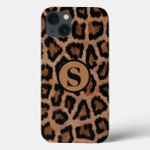 Coques Case-Mate iPhone Imprimé Animal Léopard Monogramme Nom (Verso)