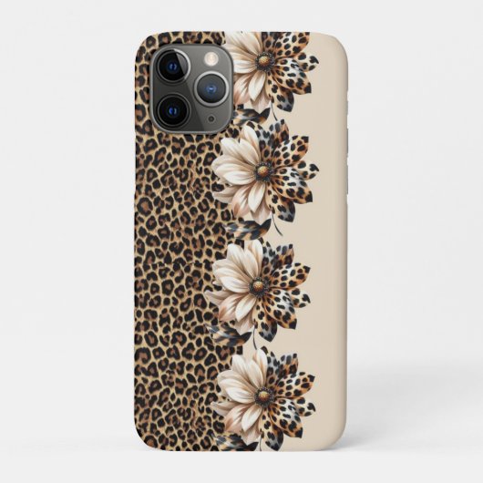 Coques Case-Mate iPhone Imprimé animalier chic guépard & Fleurs (Dos)