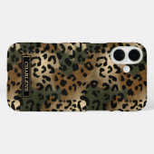 Coques Case-Mate iPhone Imprimé camouflage léopard monogrammé (Verso (horizontal))