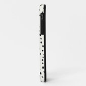 Coques Case-Mate iPhone Imprimé chic guépard noir blanc avec monogramme (Dos/Gauche)