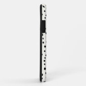 Coques Case-Mate iPhone Imprimé chic guépard noir blanc avec monogramme (Dos/Droite)
