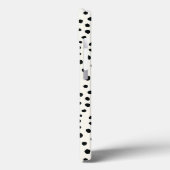 Coques Case-Mate iPhone Imprimé chic guépard noir blanc avec monogramme (Verso / Gauche)
