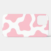 Coques Case-Mate iPhone imprimé de vache rose pastel kawaii (Verso (horizontal))