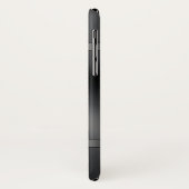 Coques Case-Mate iPhone Imprimé en métal noir moderne en bandes argentées (Dos/Gauche)