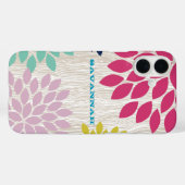 Coques Case-Mate iPhone Imprimé Faux Motif en bois Chrysanthemum Floral (Verso (horizontal))