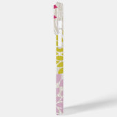 Coques Case-Mate iPhone Imprimé Faux Motif en bois Chrysanthemum Floral (Verso / Gauche)