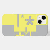 Coques Case-Mate iPhone imprimé gris et jaune, (Verso (horizontal))