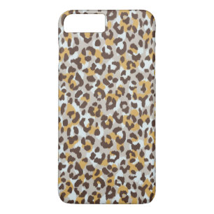 Coque iPhone 8 Plus/7 Plus Imprimé guépard marron doré coloré chic