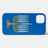Coques Case-Mate iPhone imprimé jaune menorah hanoukka (Verso (horizontal))