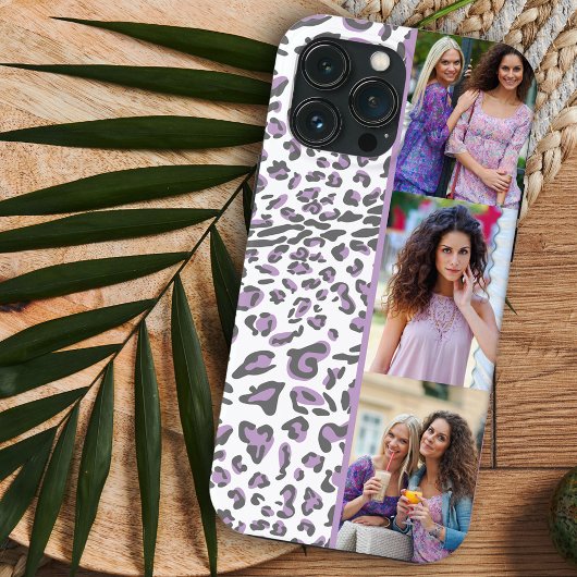 Coques Case-Mate iPhone Imprimé léopard 3 Photo verticale Lilas