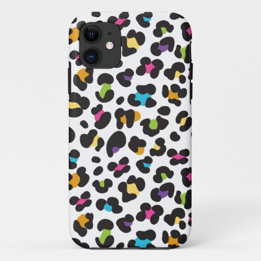 Coques Case-Mate iPhone imprimé léopard arc-en-ciel funky (Dos)