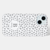 Coques Case-Mate iPhone Imprimé Léopard des Neiges Monogrammé Moderne (Verso (horizontal))