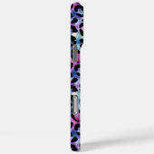 Coques Case-Mate iPhone Imprimé léopard iridescent monogrammé (Verso / Droite)