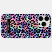 Coques Case-Mate iPhone Imprimé léopard iridescent monogrammé (Verso (horizontal))