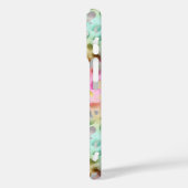 Coques Case-Mate iPhone Imprimé léopard iridescent pastel monogrammé (Verso / Gauche)