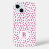 Coques Case-Mate iPhone Imprimé Léopard Rose Monogrammé Moderne (Verso)