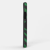 Coques Case-Mate iPhone Imprimé monogramme noir et vert zèbre (Dos/Droite)