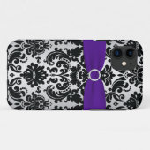 Coques Case-Mate iPhone IMPRIMÉ RIBBON noir violet argent Damask iPhone 5 (Dos (Horizontal))