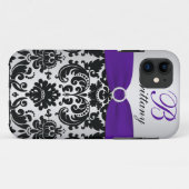 Coques Case-Mate iPhone IMPRIMÉ RIBBON noir violet argent Damask iPhone 5 (Dos (Horizontal))