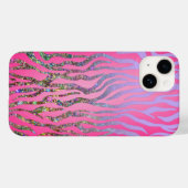 Coques Case-Mate iPhone Imprimé Tigre Rose Pailleté Demi (Verso (horizontal))
