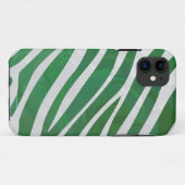Coques Case-Mate iPhone Imprimé vert et blanc zèbre (Dos (Horizontal))