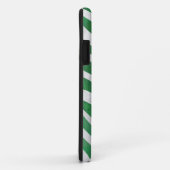 Coques Case-Mate iPhone Imprimé vert et blanc zèbre (Dos/Droite)