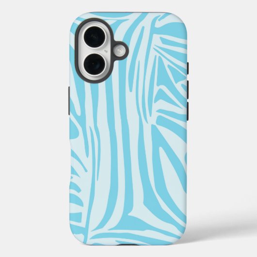 Coques Case-Mate iPhone Imprimé zèbre bleu et blanc gras (Verso)