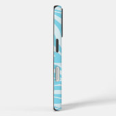 Coques Case-Mate iPhone Imprimé zèbre bleu et blanc gras (Verso / Droite)