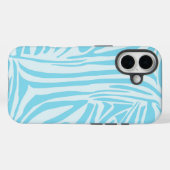 Coques Case-Mate iPhone Imprimé zèbre bleu et blanc gras (Verso (horizontal))