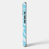 Coques Case-Mate iPhone Imprimé zèbre bleu et blanc gras (Verso / Gauche)