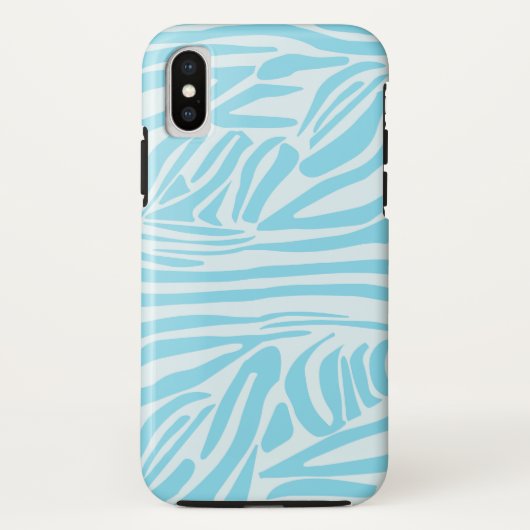Coques Case-Mate iPhone Imprimé zèbre bleu et blanc gras (Dos)