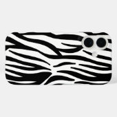 Coques Case-Mate iPhone imprimé zèbre noir blanc (Verso (horizontal))