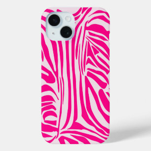 Coque Pour iPhone 15 Imprimé zèbre rose