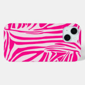 Coques Case-Mate iPhone Imprimé zèbre rose (Verso (horizontal))