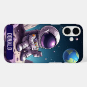 Coques Case-Mate iPhone Imprimer l'art astronaute de la Lune (Verso (horizontal))