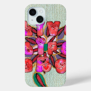 Coque Pour iPhone 15 Imprimer l'art "Live Life Large"
