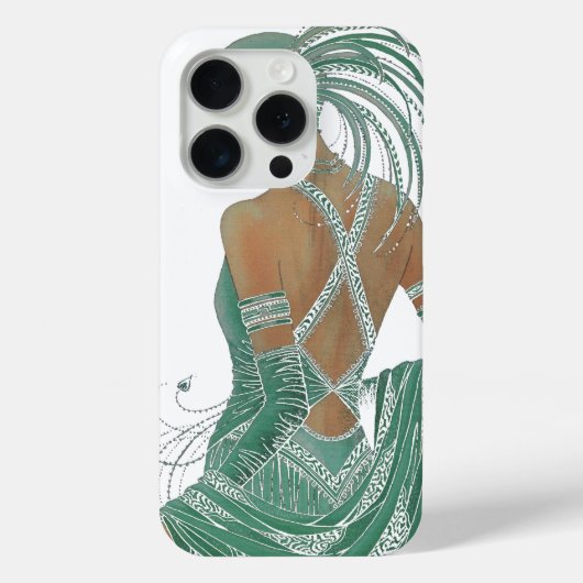 Coques Case-Mate iPhone Imprimer vintage Ladies Gogo Green Art (Verso)