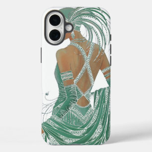 Coques iPhone 16 Plus Imprimer vintage Ladies Gogo Green Art