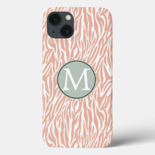 iPhone 13 Case Imprimer Zebra Peach
