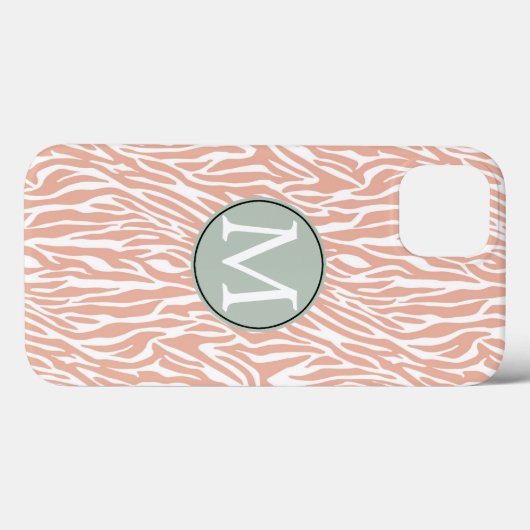 Coques Case-Mate iPhone Imprimer Zebra Peach (Verso (horizontal))