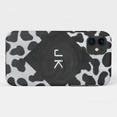 Coques Case-Mate iPhone Imprimés noir et blanc Monogramme Dalmatien (Dos (Horizontal))