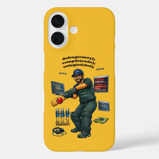 Coques Case-Mate iPhone Indian Software Engineer Coder Playing Cricket URM (Verso)