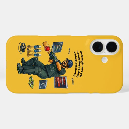 Coques Case-Mate iPhone Indian Software Engineer Coder Playing Cricket URM (Verso (horizontal))