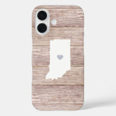 Coques Case-Mate iPhone Indiana State Silhouette Russe Look bois (Verso)