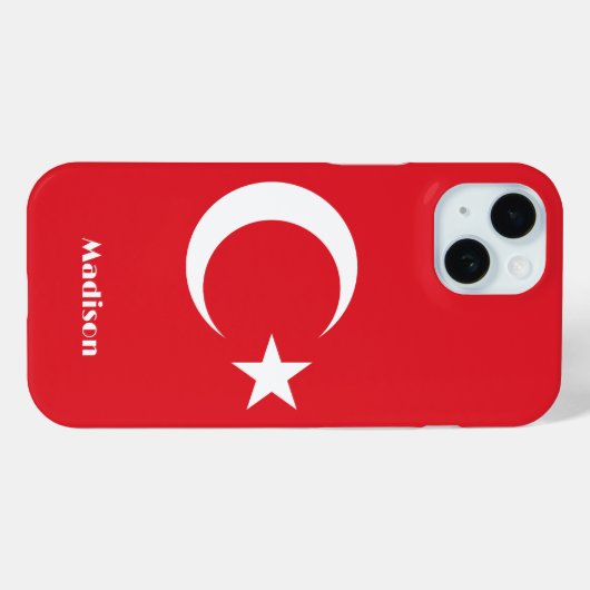 Coques Case-Mate iPhone Indicateur Turquie de nom personnalisé (Verso (horizontal))