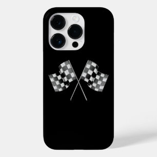 Coque Pour iPhone 14 Pro Indicateurs de course Chrome sur noir