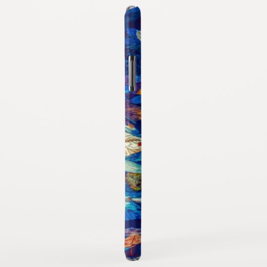 Coques Case-Mate iPhone Indigo automne feuilles tourbillonnantes motif (Dos/Droite)