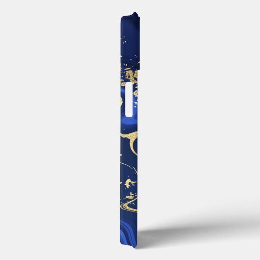 Coques Case-Mate iPhone Indigo Blue Agate Marbre Nom Abstrait Monogramme (Verso / Droite)