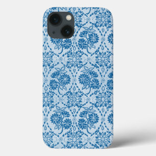 Etui iPhone Case-Mate Indigo Blue Floral Faux Lace Motif