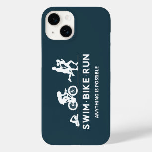Coque Pour iPhone 14 Indigo Blue ・ Swim Bike Run Triathlon Icon Series
